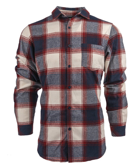 Burnside Men's Open Pocket Long Sleeve Flannel Shirt Mens Apparel Shirts & Tops