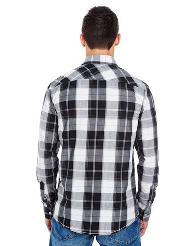 Burnside Men's Long-Sleeve Plaid Pattern Woven Shirt