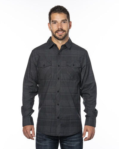 Burnside Men's Long-Sleeve Plaid Pattern Woven Shirt