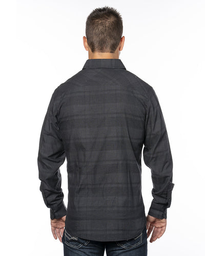 Burnside Men's Long-Sleeve Plaid Pattern Woven Shirt