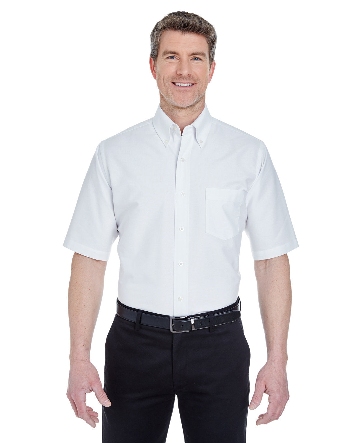 UltraClub Men's Tall Classic Wrinkle-Resistant Short-Sleeve Oxford UltraClub