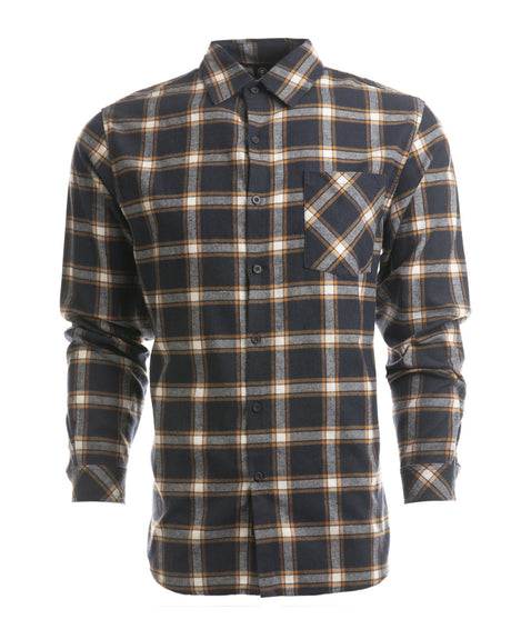 Burnside Men's Open Pocket Long Sleeve Flannel Shirt Mens Apparel Shirts & Tops