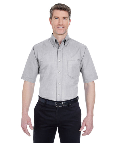 UltraClub Men's Tall Classic Wrinkle-Resistant Short-Sleeve Oxford