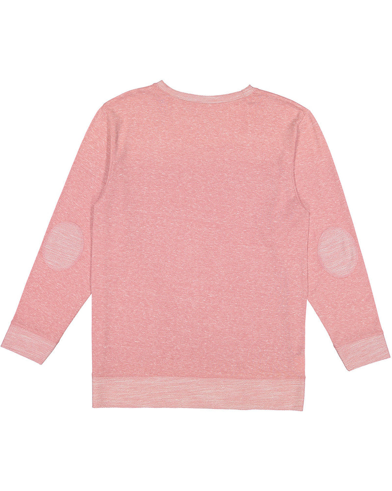 LAT Adult Harborside Melange French Terry Crewneck with Elbow Patches