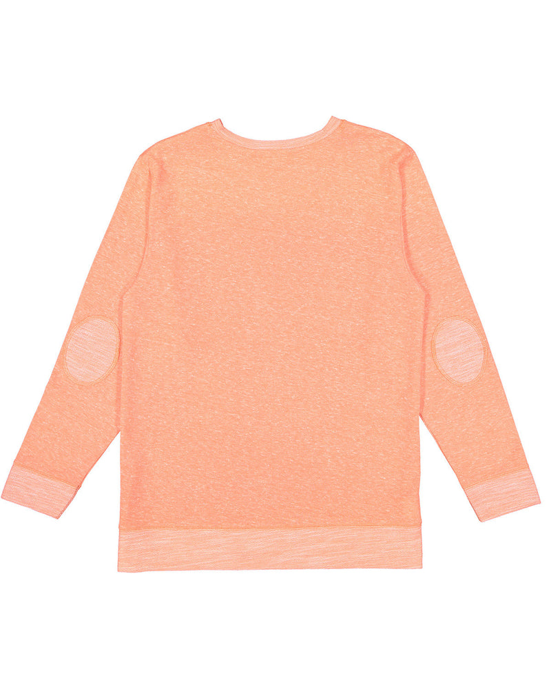 LAT Adult Harborside Melange French Terry Crewneck with Elbow Patches