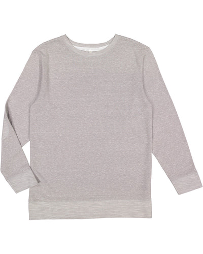 LAT Adult Harborside Melange French Terry Crewneck with Elbow Patches
