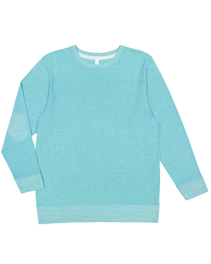 LAT Adult Harborside Melange French Terry Crewneck with Elbow Patches
