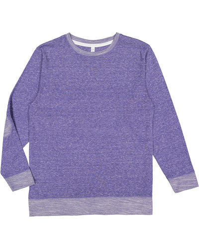 LAT Adult Harborside Melange French Terry Crewneck with Elbow Patches