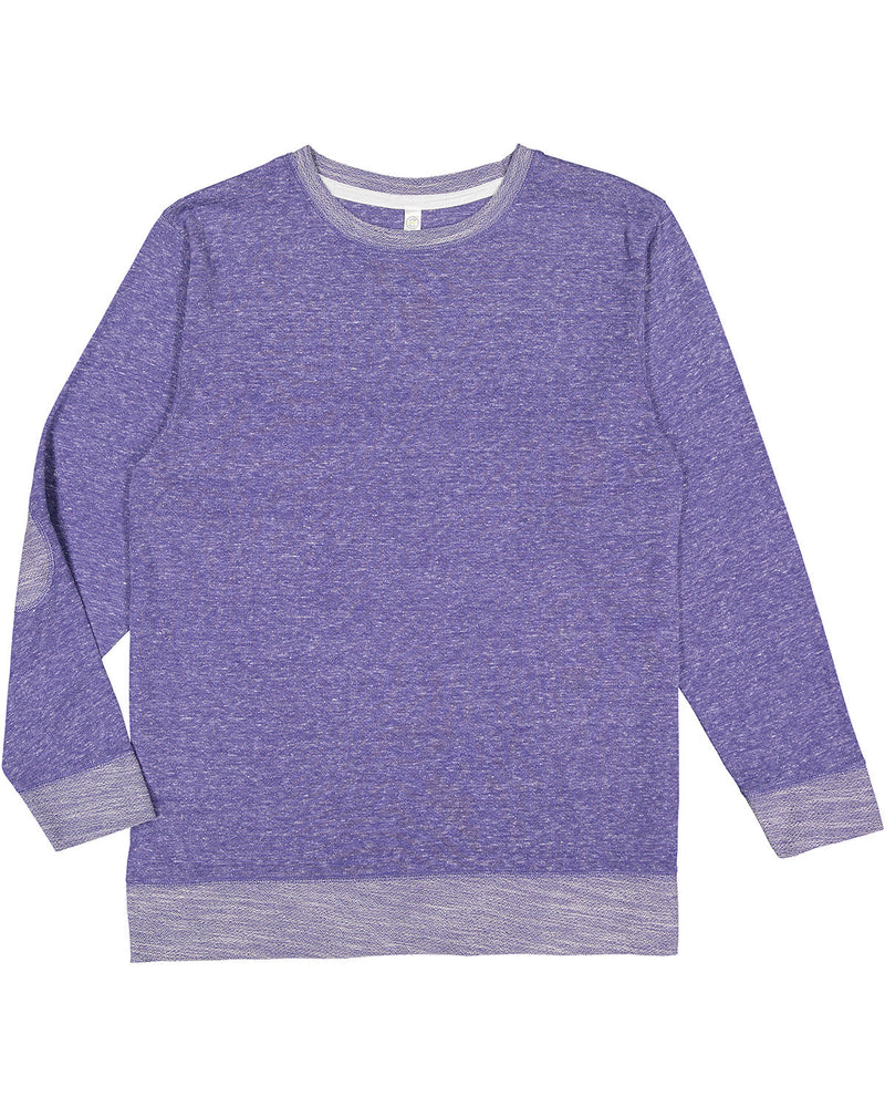 LAT Adult Harborside Melange French Terry Crewneck with Elbow Patches
