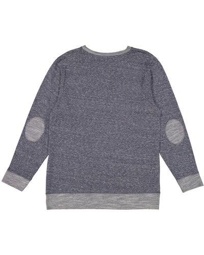 LAT Adult Harborside Melange French Terry Crewneck with Elbow Patches