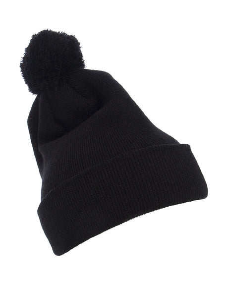 Yupoong Cuffed Knit Beanie with Pom Pom Hat Yupoong
