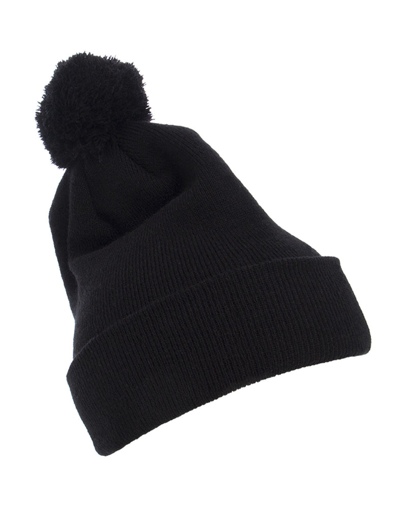 Yupoong Cuffed Knit Beanie with Pom Pom Hat