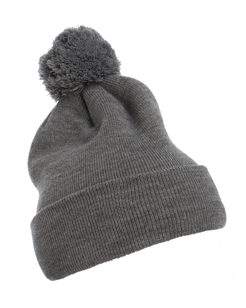 Yupoong Cuffed Knit Beanie with Pom Pom Hat