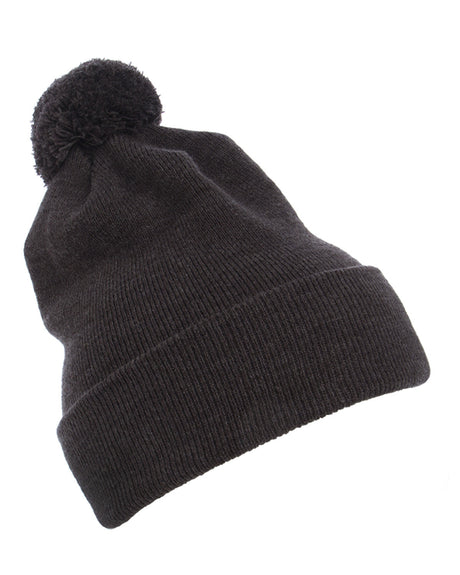 Yupoong Cuffed Knit Beanie with Pom Pom Hat Yupoong