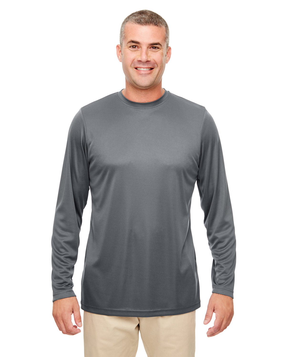 UltraClub Men's Cool & Dry Performance Long-Sleeve Top