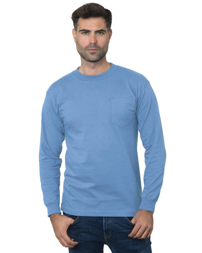 Bayside Unisex Union-Made Long-Sleeve Pocket Crew T-Shirt