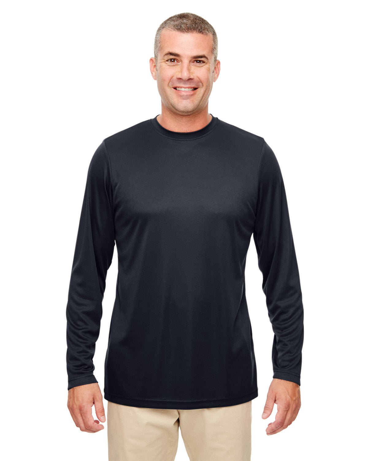 UltraClub Men's Cool & Dry Performance Long-Sleeve Top