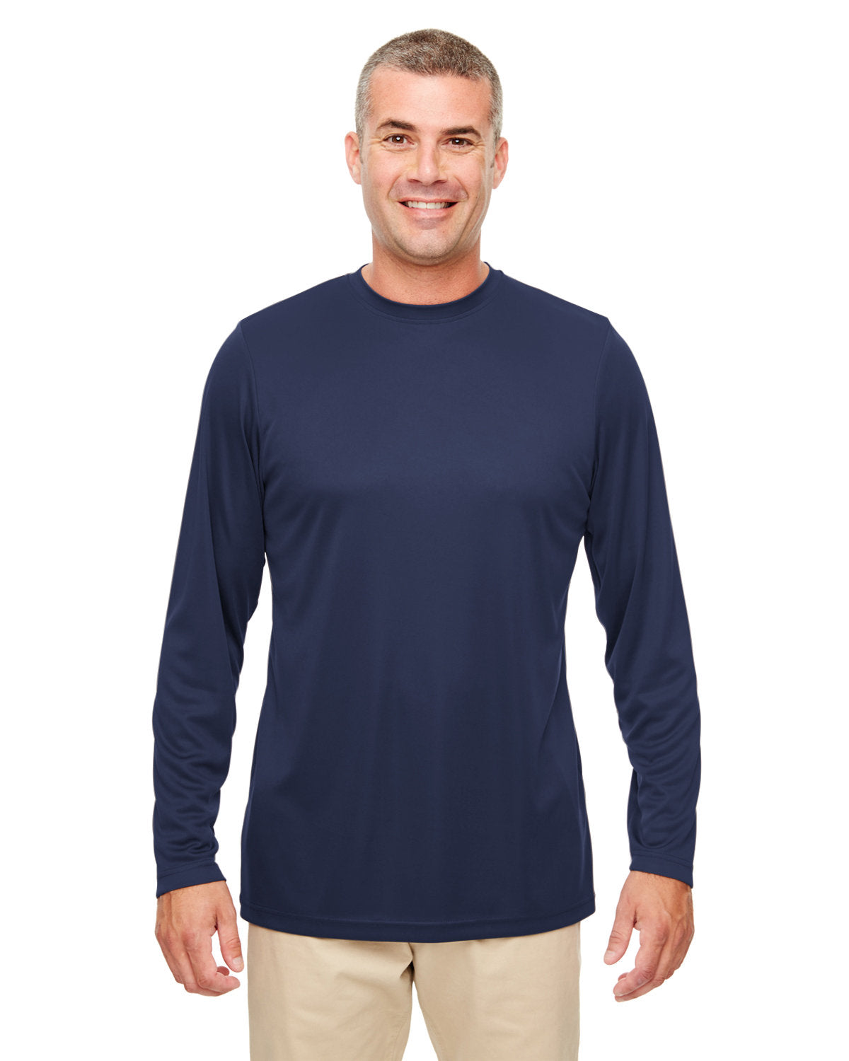 UltraClub Men's Cool & Dry Performance Long-Sleeve Top