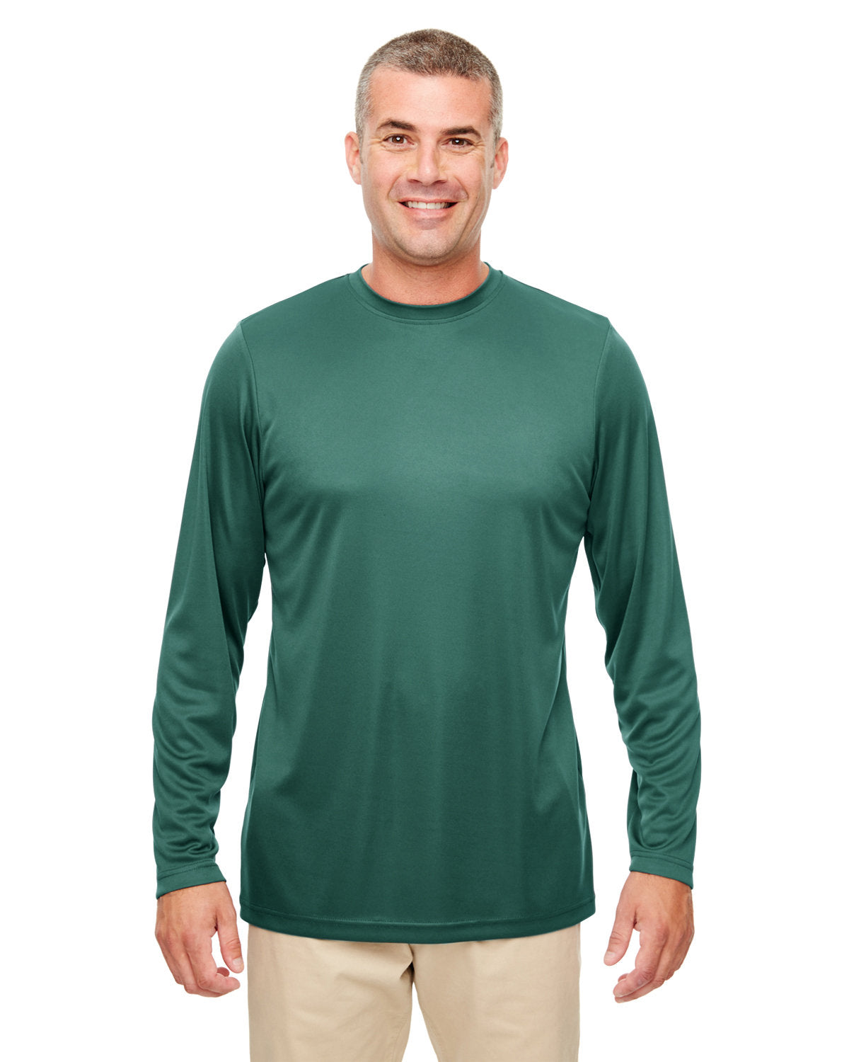 UltraClub Men's Cool & Dry Performance Long-Sleeve Top