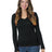 Bayside Junior's 4.2 oz., Fine Jersey Long-Sleeve V-Neck T-Shirt Bayside