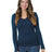 Bayside Junior's 4.2 oz., Fine Jersey Long-Sleeve V-Neck T-Shirt Bayside