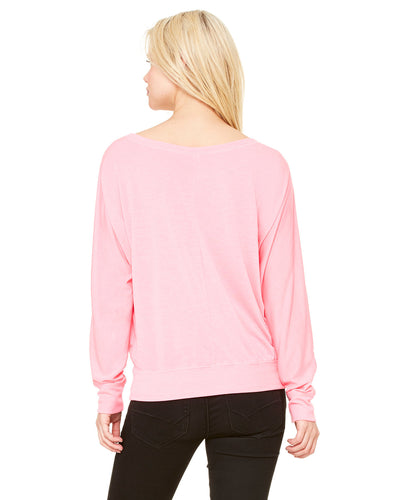 Bella + Canvas Ladies' Flowy Long-Sleeve Off Shoulder T-Shirt