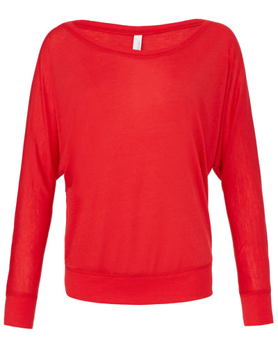 Bella + Canvas Ladies' Flowy Long-Sleeve Off Shoulder T-Shirt
