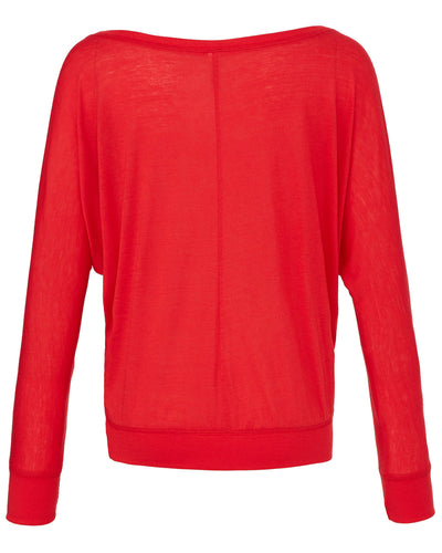 Bella + Canvas Ladies' Flowy Long-Sleeve Off Shoulder T-Shirt