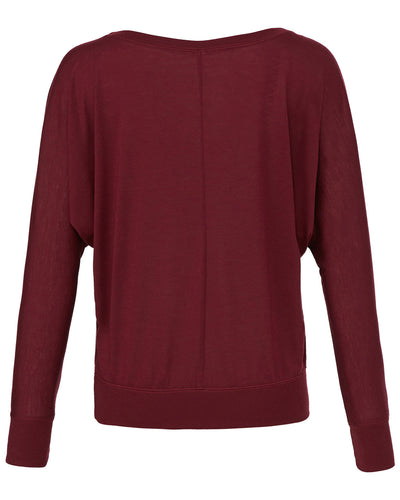 Bella + Canvas Ladies' Flowy Long-Sleeve Off Shoulder T-Shirt