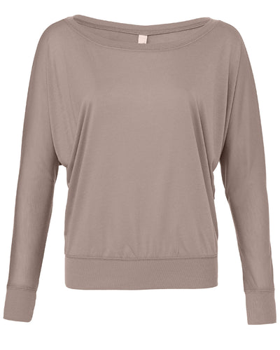 Bella + Canvas Ladies' Flowy Long-Sleeve Off Shoulder T-Shirt