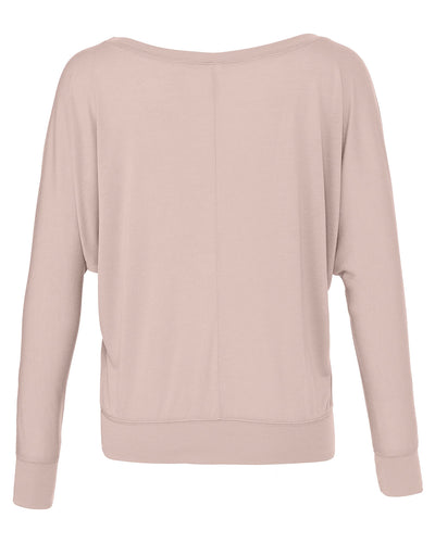 Bella + Canvas Ladies' Flowy Long-Sleeve Off Shoulder T-Shirt
