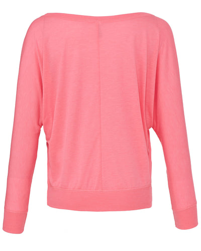 Bella + Canvas Ladies' Flowy Long-Sleeve Off Shoulder T-Shirt