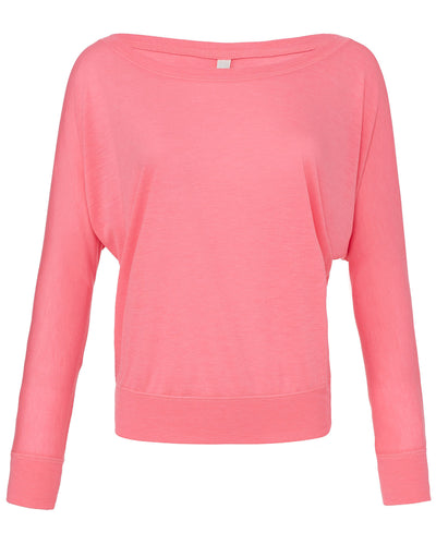 Bella + Canvas Ladies' Flowy Long-Sleeve Off Shoulder T-Shirt