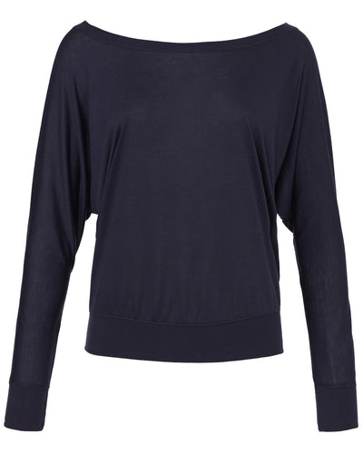 Bella + Canvas Ladies' Flowy Long-Sleeve Off Shoulder T-Shirt