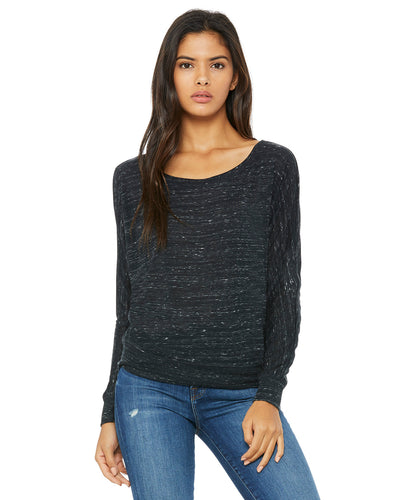 Bella + Canvas Ladies' Flowy Long-Sleeve Off Shoulder T-Shirt