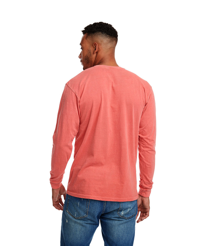 Next Level Apparel Adult Inspired Dye Long-Sleeve Crew with Pocket