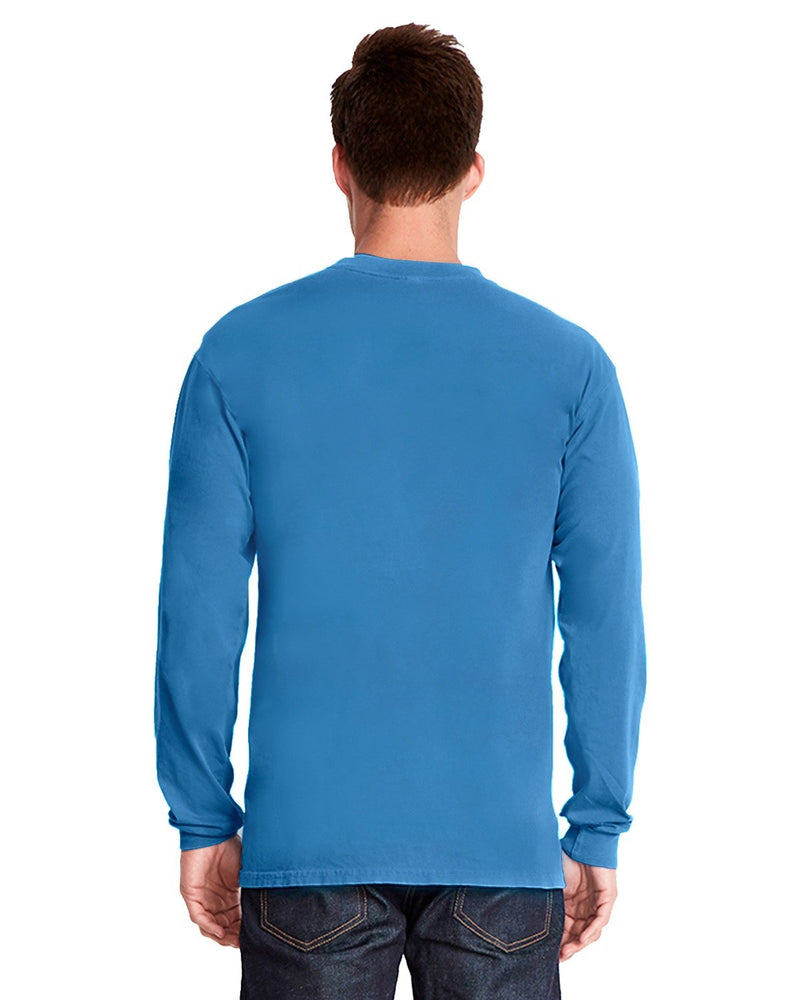 Next Level Apparel Adult Inspired Dye Long-Sleeve Crew with Pocket