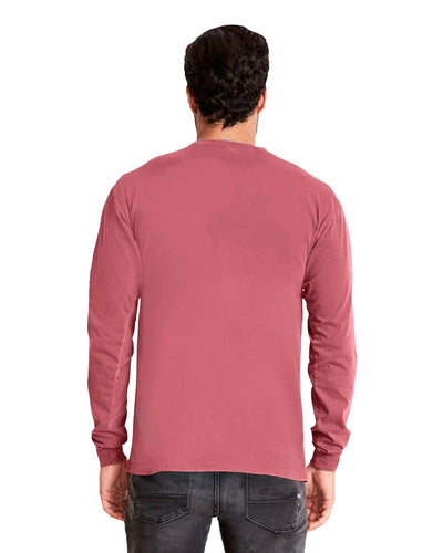 Next Level Apparel Adult Inspired Dye Long-Sleeve Crew with Pocket