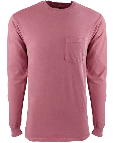 Next Level Apparel Adult Inspired Dye Long-Sleeve Crew with Pocket