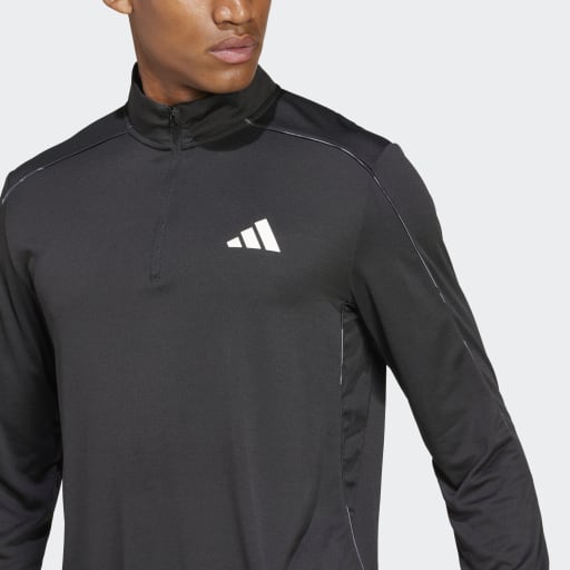 adidas Men's Train Essentials Camo 1/4-Zip Long Sleeve Tee Mens Apparel Shirts & Tops