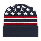 Cap America RKFLAG12 Flag Knit Cap with Cuff Unisex Accessories Hats & Caps