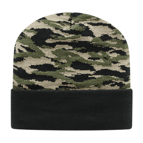 Cap America RKTC12 Vintage Tiger Camouflage Knit Cap with Solid Color Cuff Unisex Accessories Hats & Caps