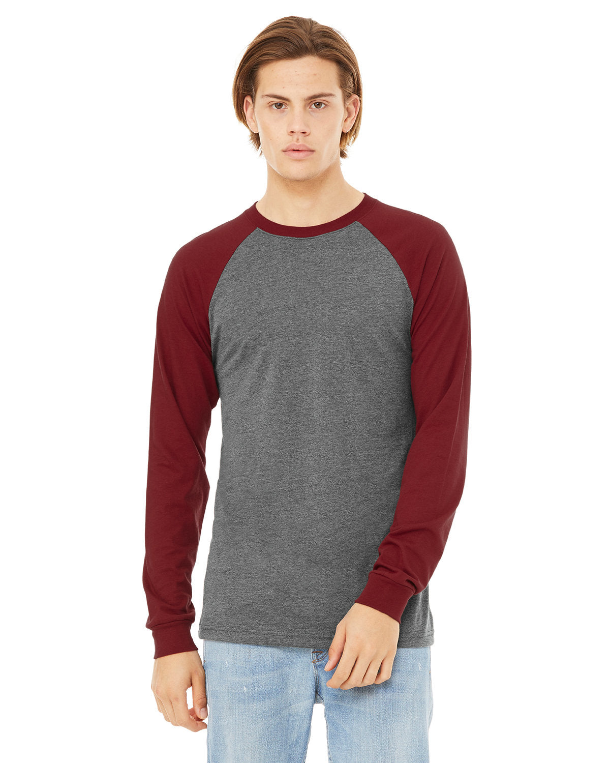 BELLA + CANVAS Men's Jersey Long-Sleeve Baseball T-Shirt