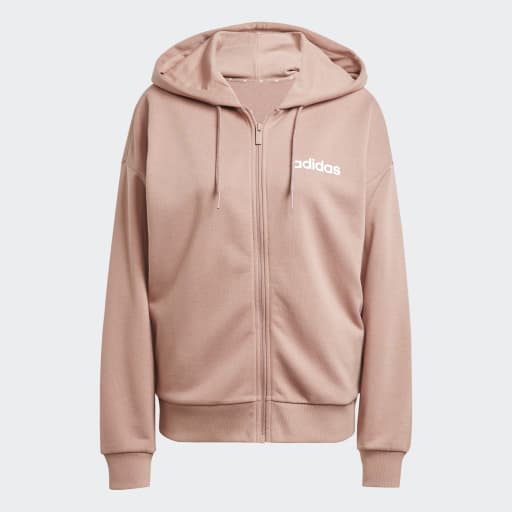adidas Women's Essentials Linear Full-Zip Hoodie Womens Apparel Sweatshirts & Fleece