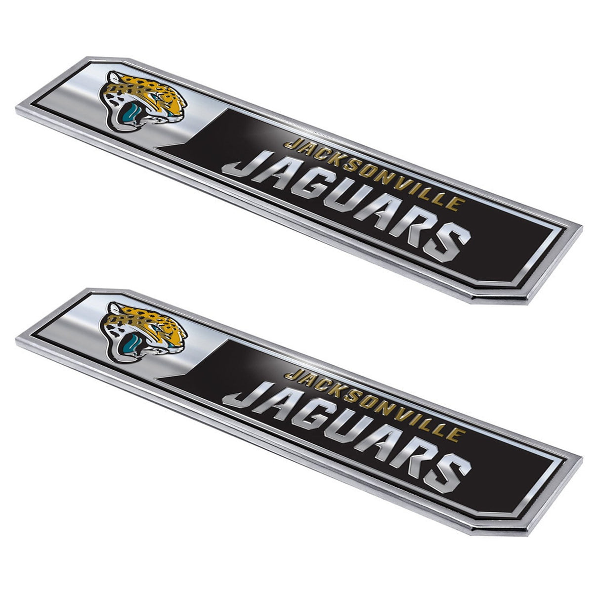 Fanmats Jacksonville Jaguars 2 Piece Heavy Duty Aluminum Embossed Truck Emblem Set Fan Gear NFL Jacksonville Jaguars