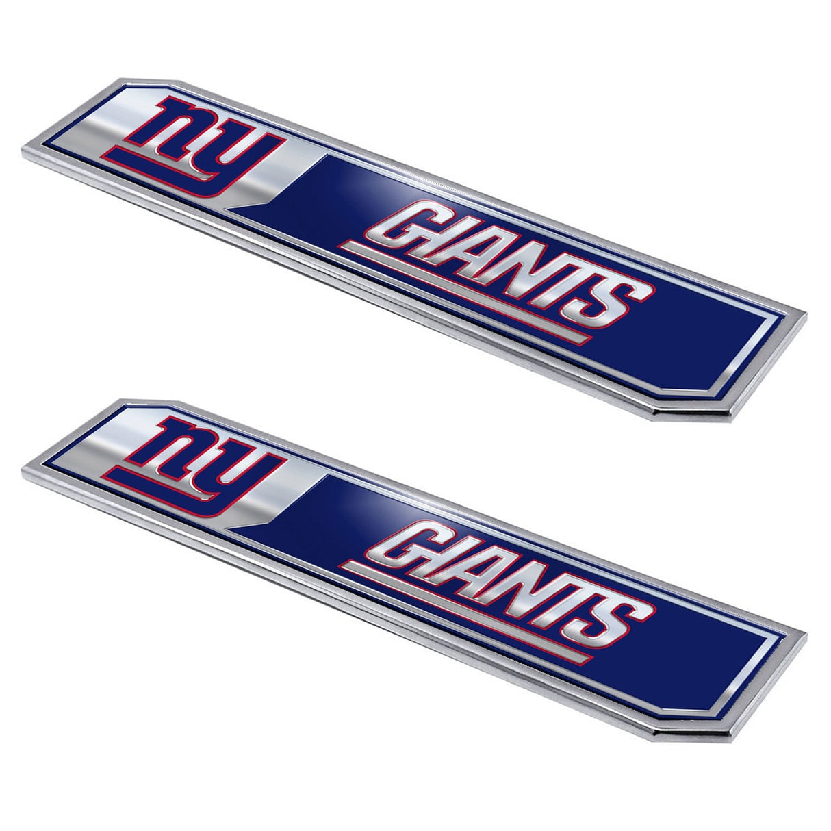 Fanmats New York Giants 2 Piece Heavy Duty Aluminum Embossed Truck Emblem Set Fan Gear NFL New York Giants