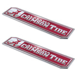 Fanmats Alabama Crimson Tide 2 Piece Heavy Duty Aluminum Embossed Truck Emblem Set Fan Gear NCAA Alabama Crimson Tide