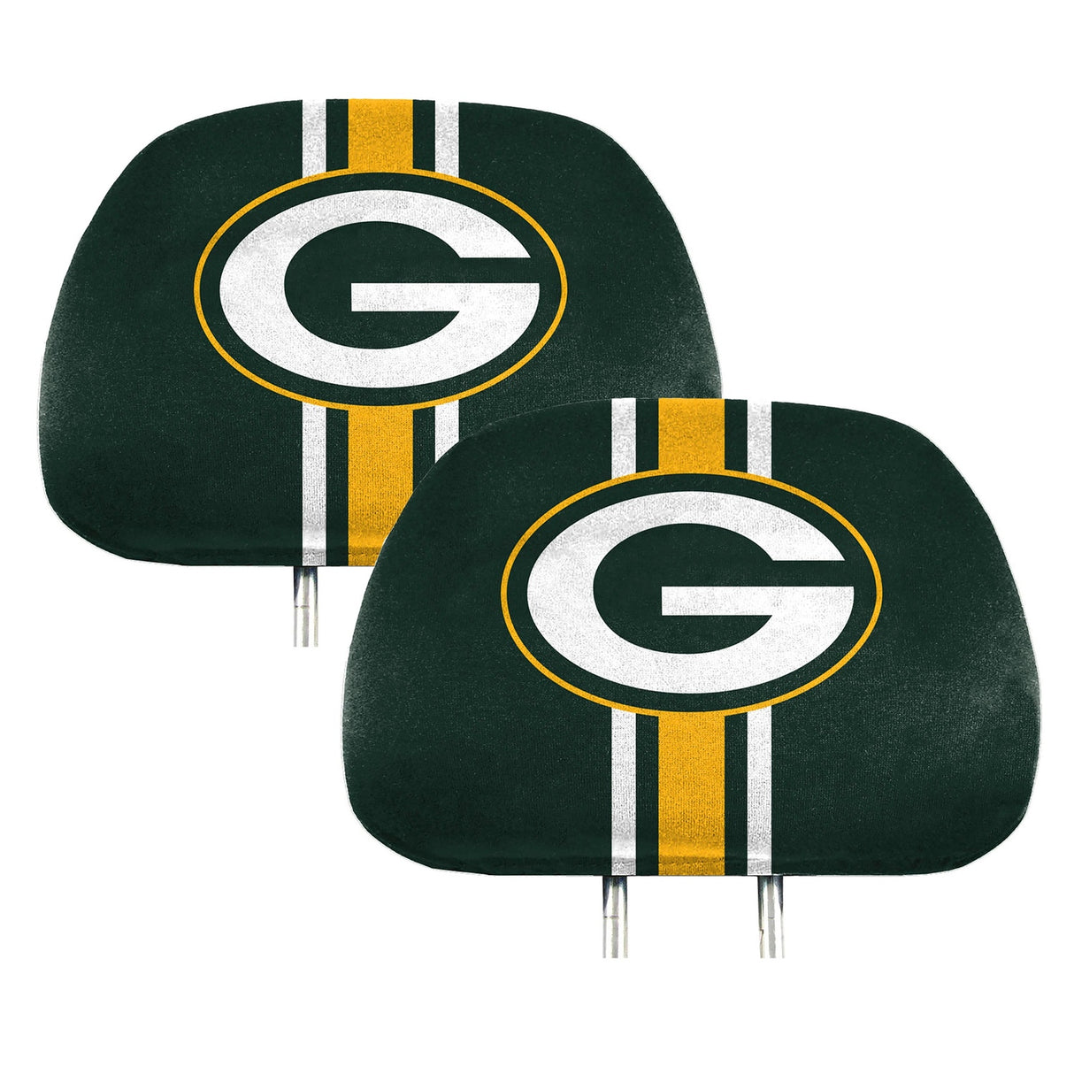 Fanmats Green Bay Packers Printed Head Rest Cover Set - 2 Pieces Fan Gear NFL Green Bay Packers
