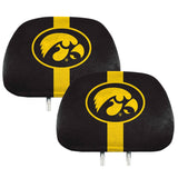 Fanmats Iowa Hawkeyes Printed Head Rest Cover Set - 2 Pieces Fan Gear NCAA Iowa Hawkeyes