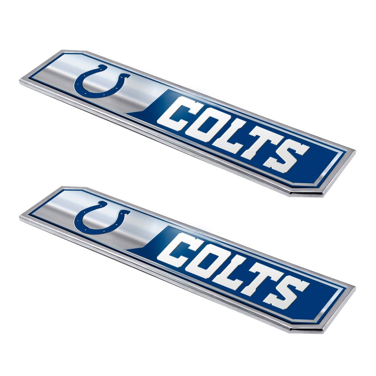 Fanmats Indianapolis Colts 2 Piece Heavy Duty Aluminum Embossed Truck Emblem Set Fan Gear NFL Indianapolis Colts